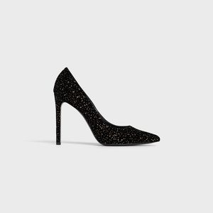 CELINE Sharp Pump in Glitter Dots Velvet Black 38.5 (US 8.5)
